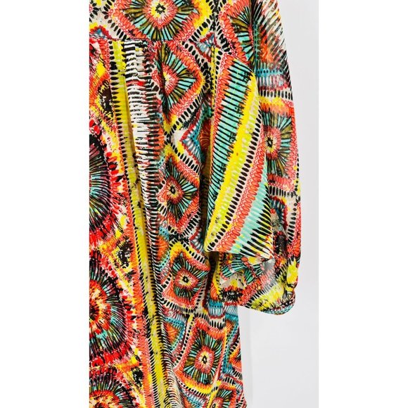 Ivy Jane Sheer Tunic Twist & Shout Boho Peasant Half Sleeve Size XS - Picture 10 of 13